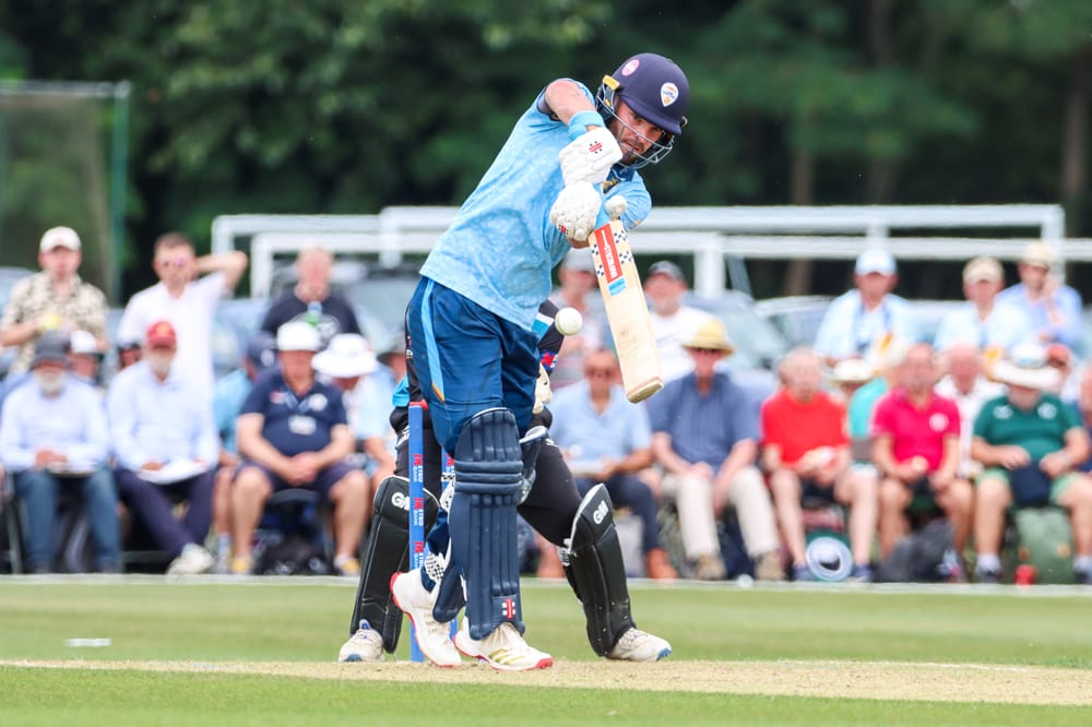 Caleb Jewell batting in One Day fixture