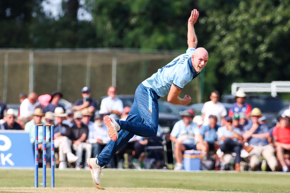 Zak Chappell bowling at One Day fixture