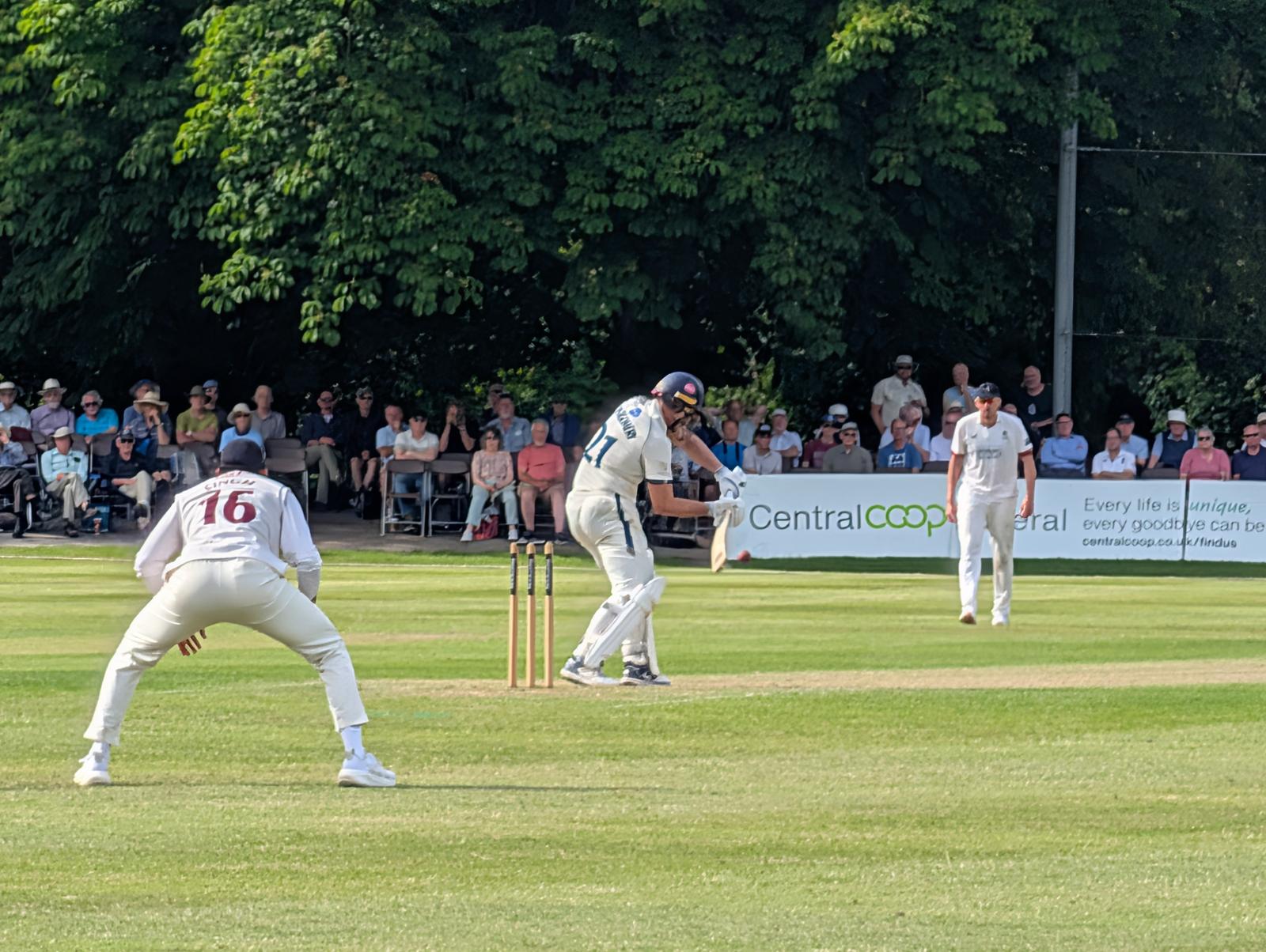 Matthew Montgomery batting at Chesterfield June 2026 versus Lancashire