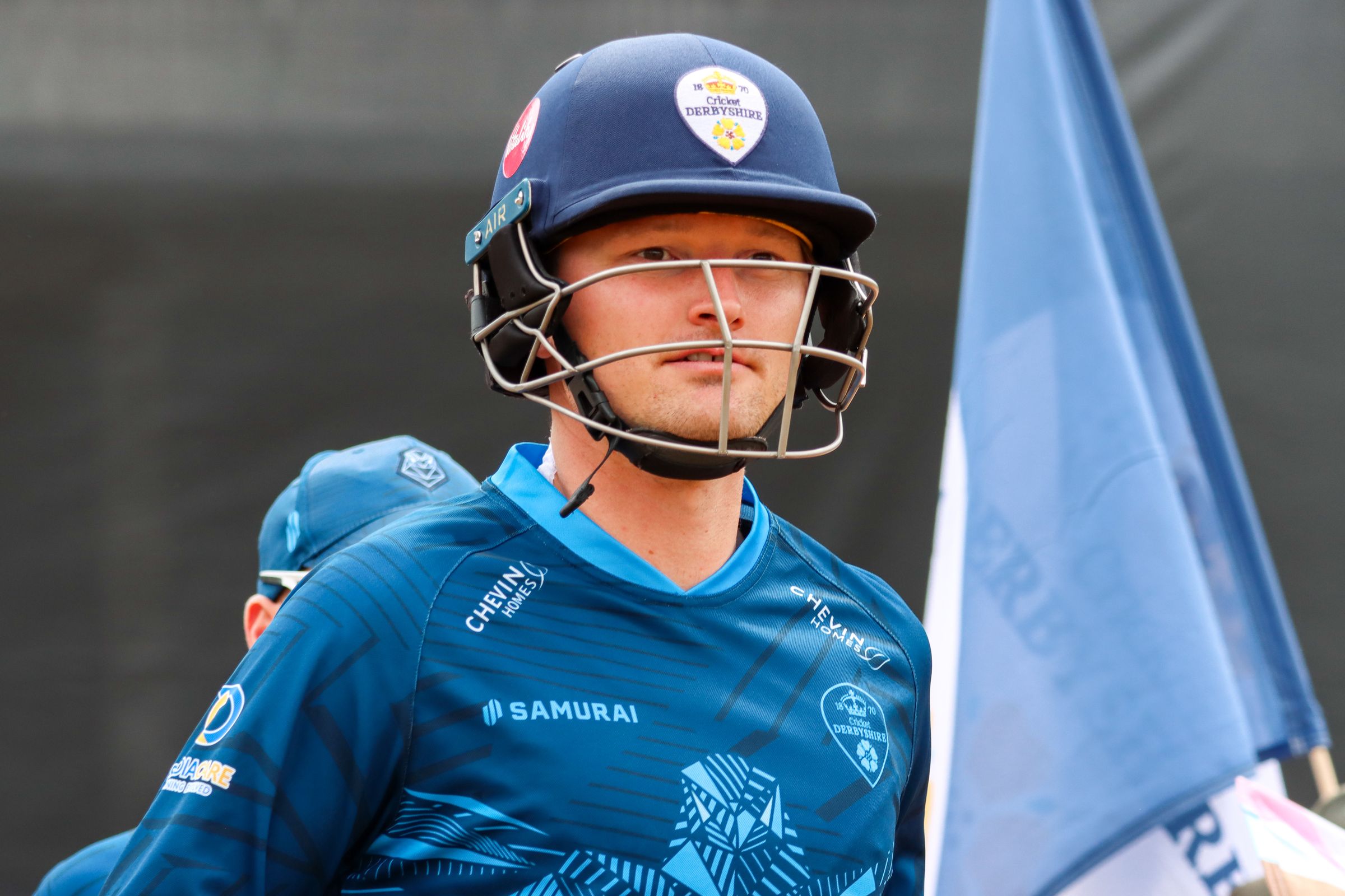 Aneurin Donald goes out to bat in a Vitality Blast T20 Match