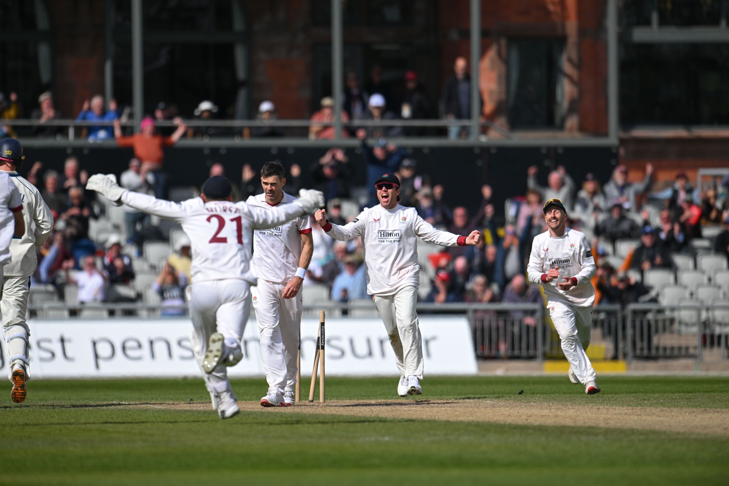 The moment of victory as Lancashire defeat Derbyshire at Old Trafford 2026